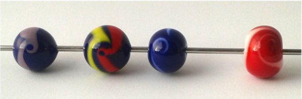 A collection of swirly beads