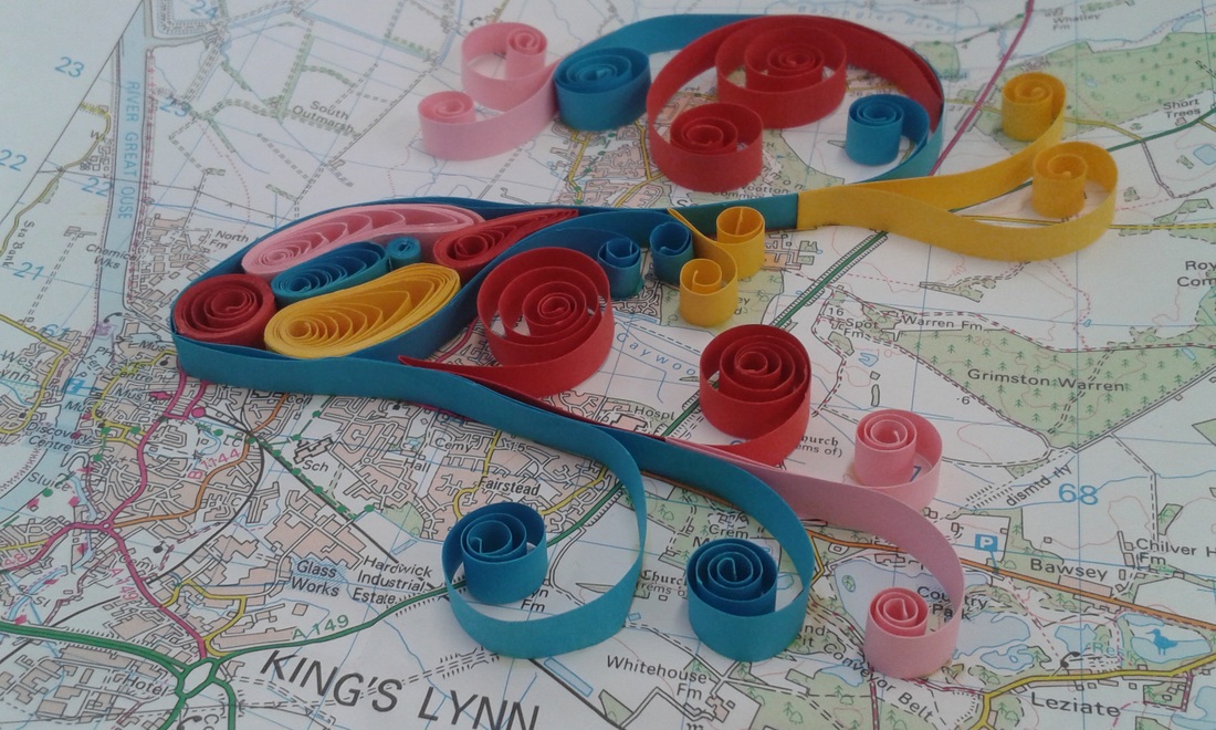 Quilled work on maps