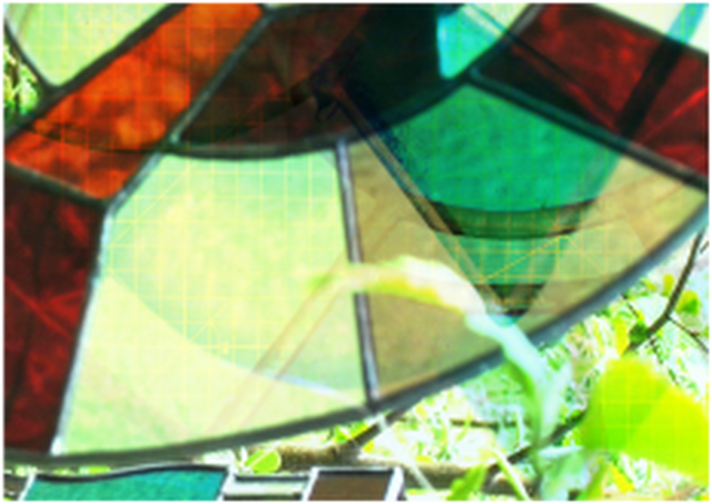 Digital images of stained glass, layered using Photoshop (copyright K Good 2015)